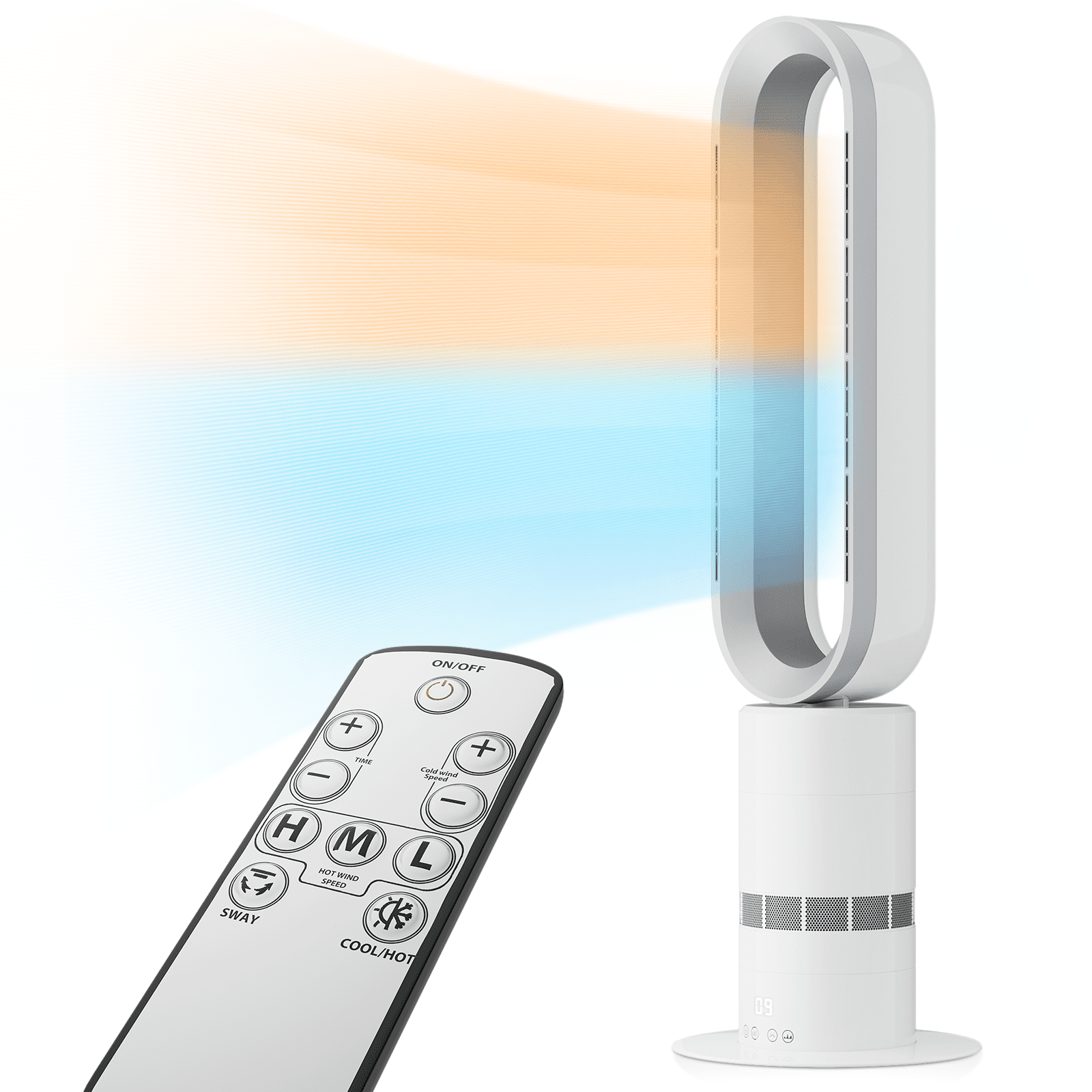 Magshion 2 in 1 Space Heater Bladeless Tower Fan, 71° Oscillating