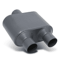 thumbnail image 1 of Magshion 2.5" Inlet 2.25" Outlet Stainless Steel Dual Chambered Exhaust Muffler Straight-Through Round Tip, Grey, 1 of 10