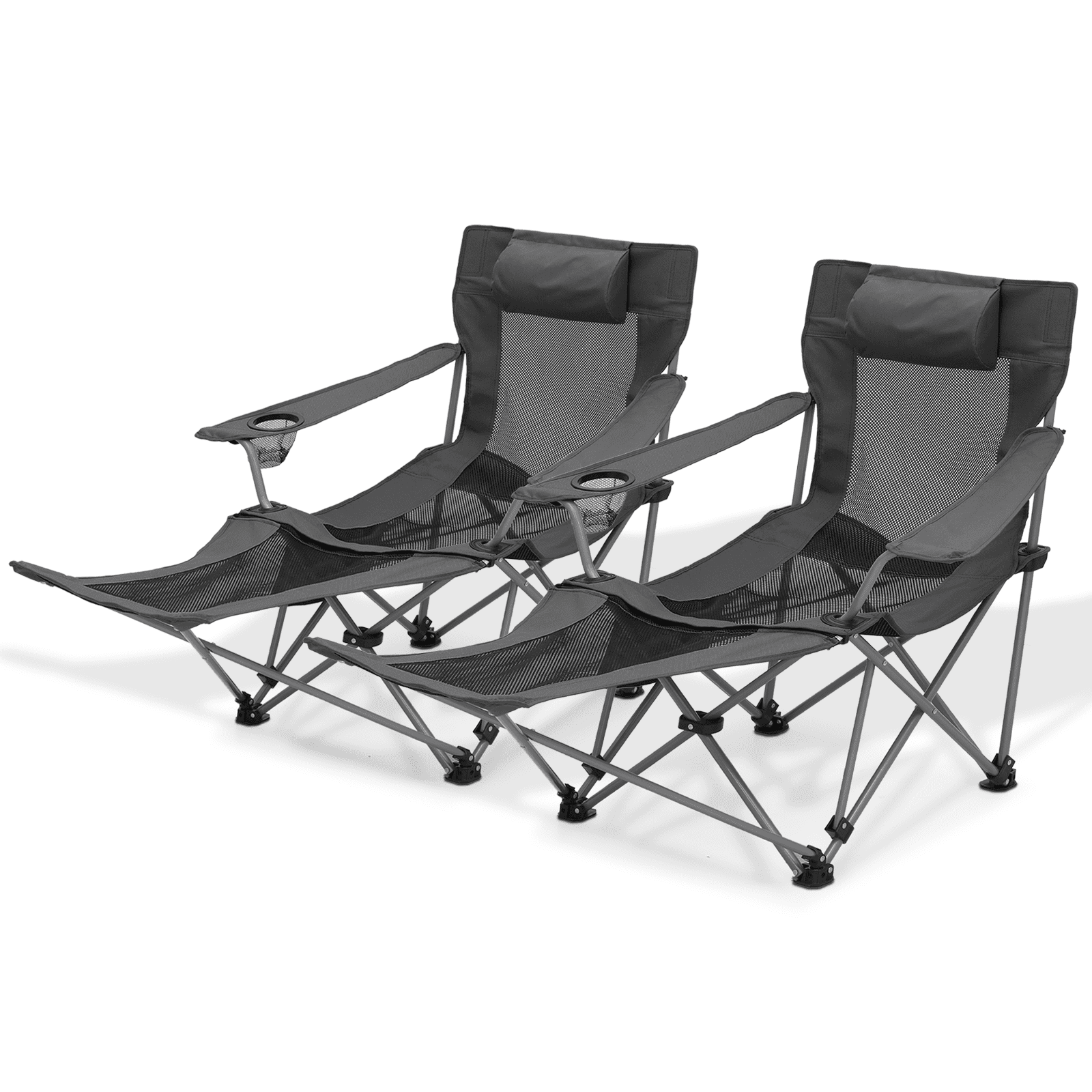Magshion 2 Pack Folding Camping Chair with Footrest, Portable Patio