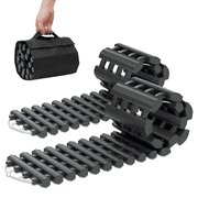 Magshion 2 Pack Tire Traction Mats Recovery Track Vehicle Tires Ladder Emergency Off Road Traction Tool for Pickups Snow Ice Mud Sand, Black