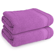 Magshion 2 Piece 100% Cotton Bath Sheet, Oversized Soft Bath Towel Set, Absorbent Quick Dry Bath Sheet Towels for Spa Hotel, 35x70 in, Lavender