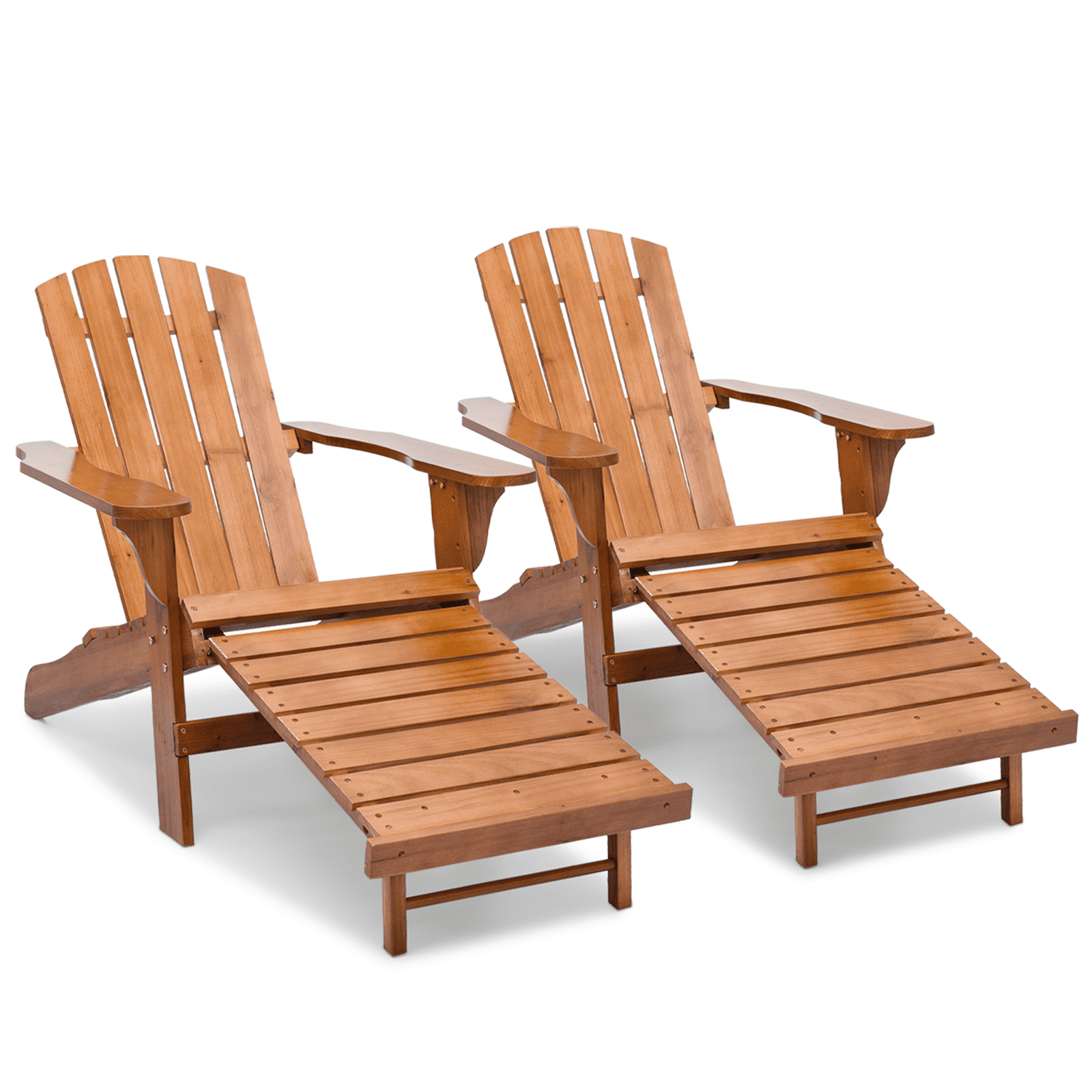 Magshion 2 Piece Reclining Adirondack Chair with Retractable Footrest
