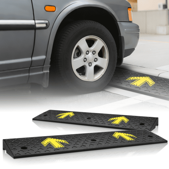 Magshion 2 Pieces Rubber Curb,2" Rise 39" Length Heavy Duty Loading Driveway Ramp for Cars, Wheelchair
