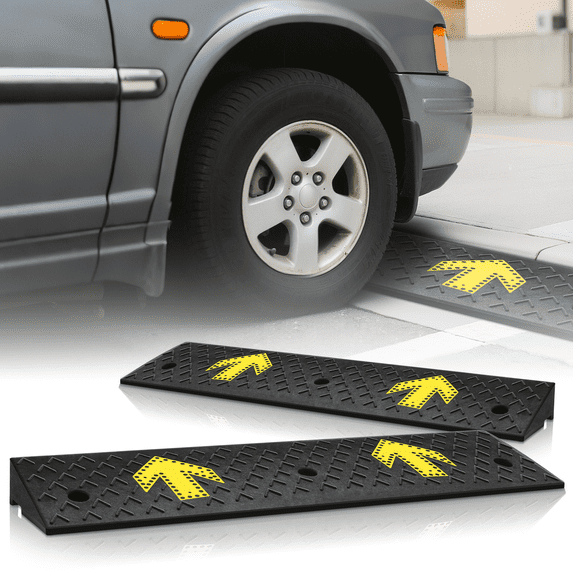 Magshion 2 Pieces Rubber Curb,3" Rise 39" Length Heavy Duty Loading Driveway Ramp for Cars, Wheelchair