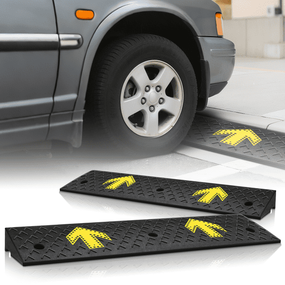 Magshion 2 Pieces Rubber Curb,3" Rise 39" Length Heavy Duty Loading Driveway Ramp for Cars, Wheelchair