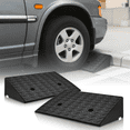 thumbnail image 1 of Magshion 2 Pieces Rubber Curb,4" Rise 19" Length Heavy Duty Loading Driveway Ramp for Cars, Wheelchair, 1 of 8