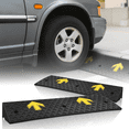 thumbnail image 1 of Magshion 2 Pieces Rubber Curb,4" Rise 39" Length Heavy Duty Loading Driveway Ramp for Cars, Wheelchair, 1 of 8