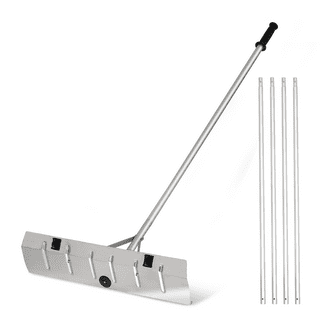 Happytools Telescoping Snow Roof Rake, 21 Lightweight Aluminum Snow Removal  Tool with Extendable Pole and Blade for Metal Roof, Asphalt Roof, Car and