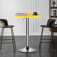 thumbnail image 1 of Magshion 23.6" Round Adjustable Height Bistro Bar Pub Table, Metal Base Pub Table, Yellow, 1 of 8