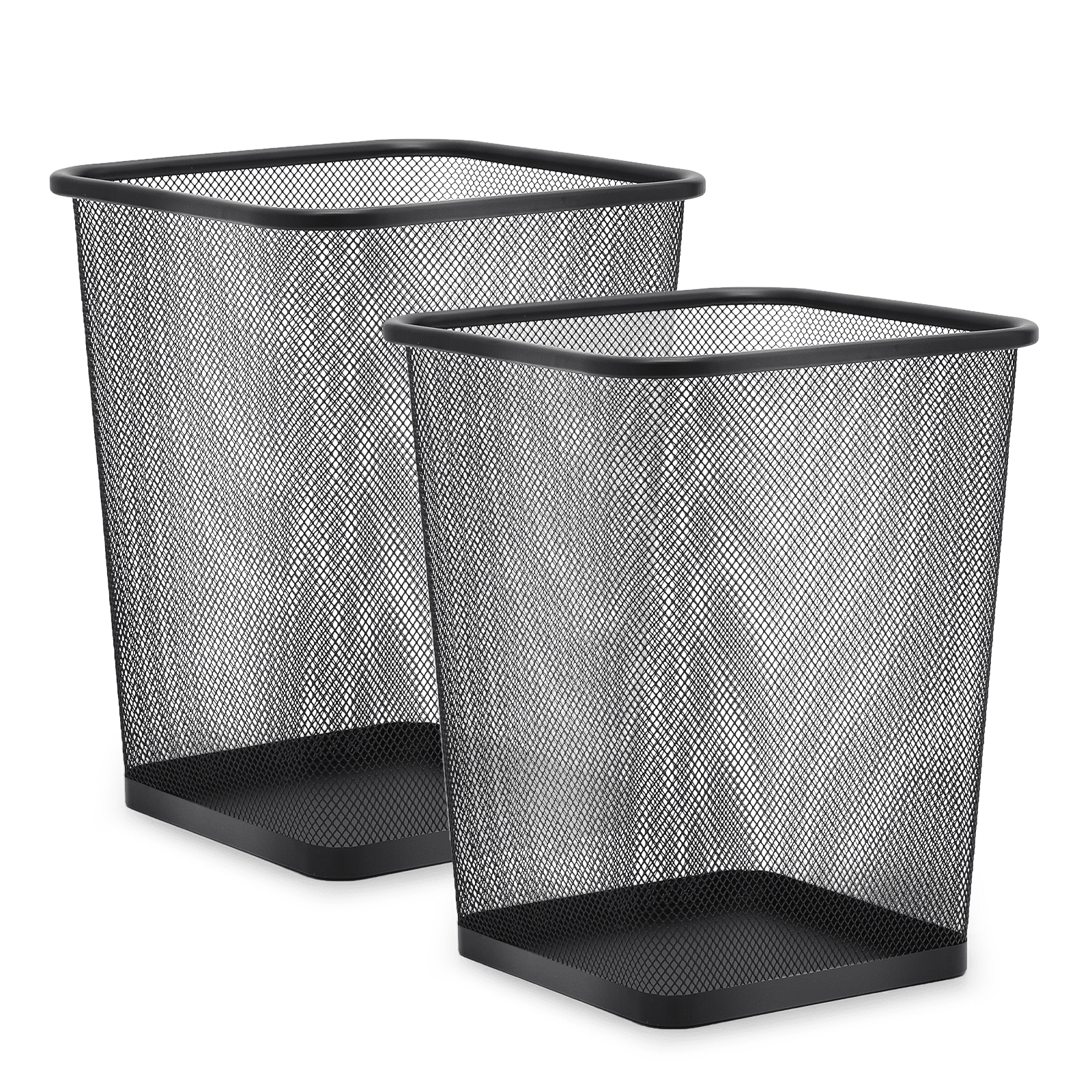 Magshion 2PCS 5 Gallon Open Top Trash Can, NonSlip Base Wire Dustbin