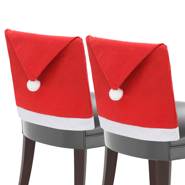 Magshion 2PCS Christmas Chair Covers, NonWoven Xmas Hat Santa Claus