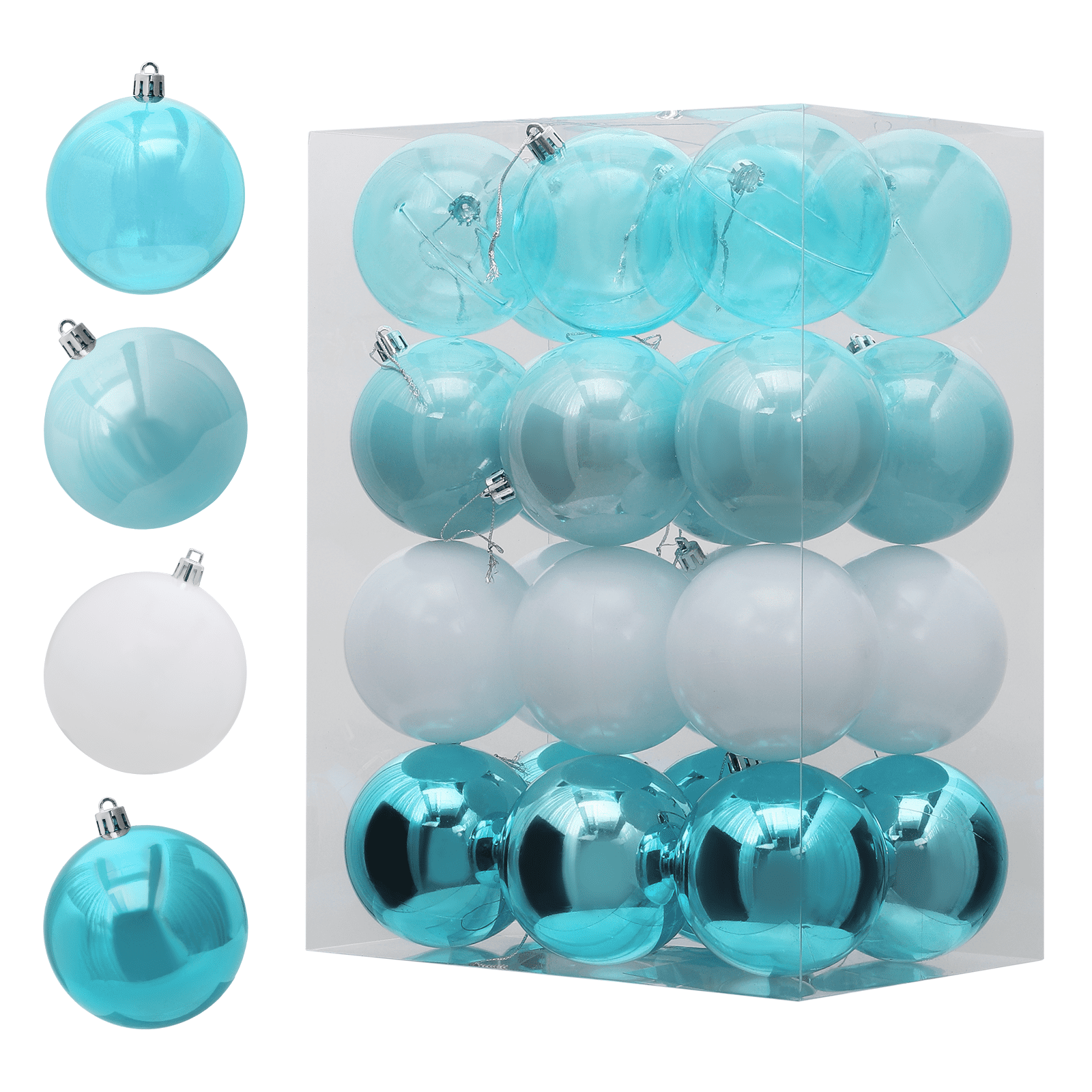 Magshion 3" Christmas Tree Balls Ornaments, 24pcs Shatterproof
