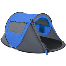 Magshion 3 Person Instant Pop Up Camping Tent, Outdoor Easy Set Up Automatic Family Travel Tent, Portable Backpacking Waterproof Shelter Tent, Blue