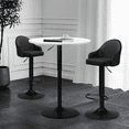 thumbnail image 1 of Magshion 3 Pieces Bar Dining and Chair Set, 31.5" Adjustable Round Cocktail Table and Modern Barstools for Dining Room, Black/White, 1 of 12
