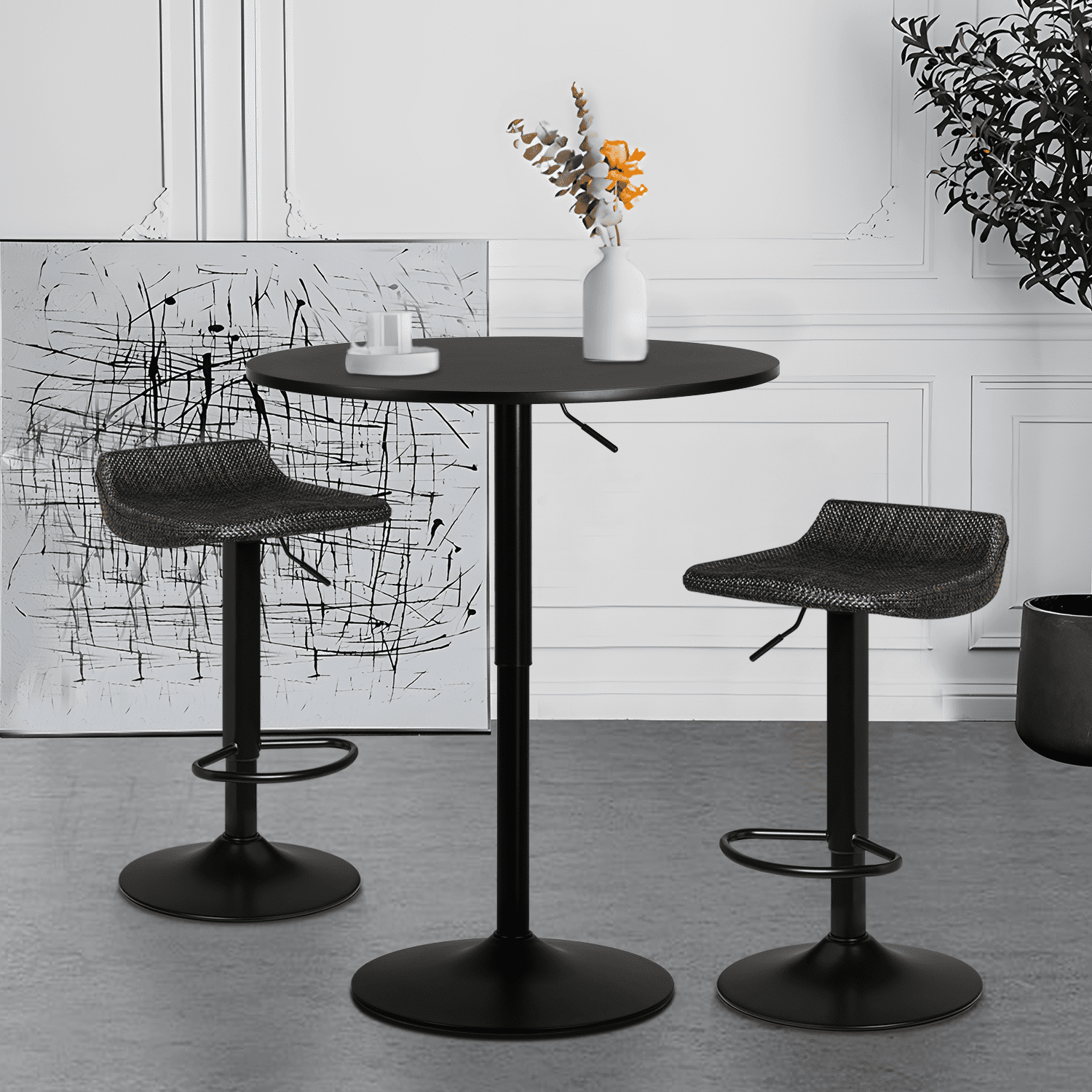 Magshion Pieces Bar Table and Chair Set, Adjustable-Heigh