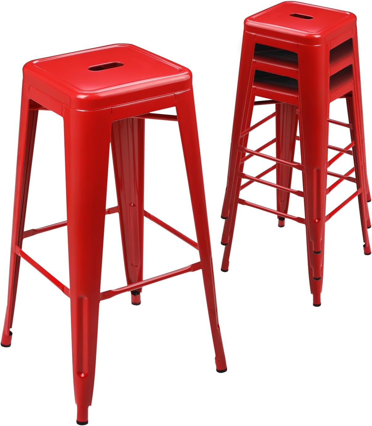Magshion 30 Inch Barstools 4 Pack Counter Height Metal Bar Stools ...