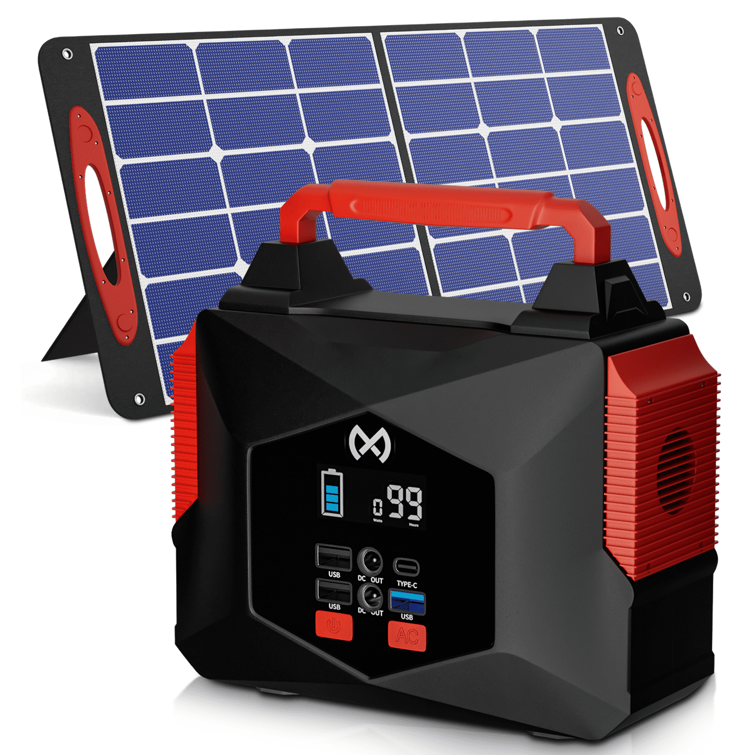 GRECELL Portable Power Station 330W With 100W Solar Panel - Solar Generator For Camping & Power Outages