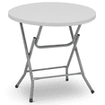 thumbnail image 1 of Magshion 32" Round Folding Table, Portable Indoor Outdoor Plastic Dining Table for Camping, Commercial Banquet Desk for Party, Gray, 1 of 11