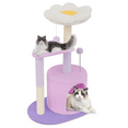 thumbnail image 1 of Magshion 33" Cat Tree for Indoor Cats with Sisal Scratching Posts, Top Perch, and Cat Cave, Purple, 1 of 9