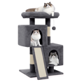 thumbnail image 1 of Magshion 34" Small Cat Tower, Cat Tree with Sisal Scratching Posts/Ramp, Smoky Gray, 1 of 11