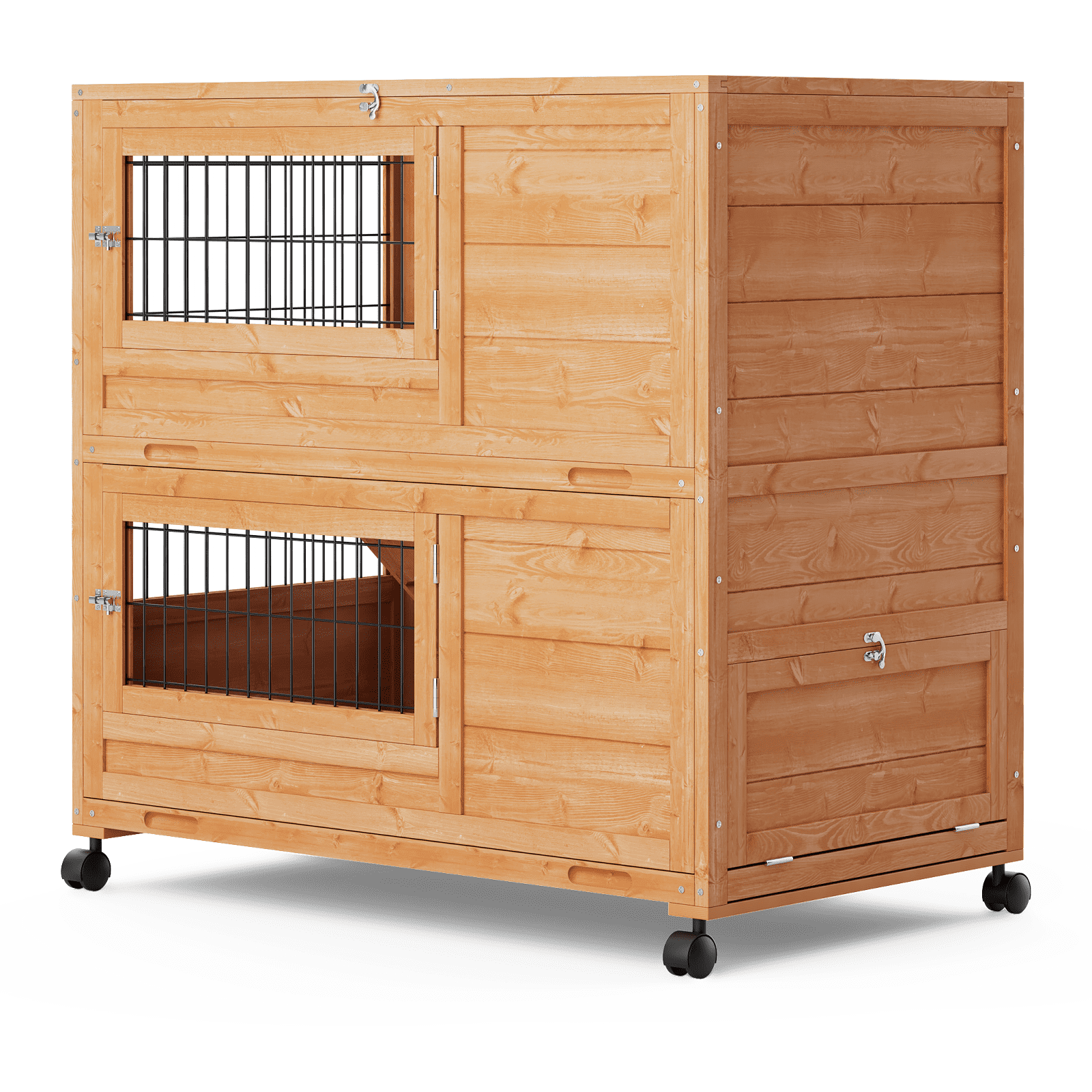 Magshion 35.5" Rabbit Hutch with Wheel, Weatherproof Wooden Guinea Pig