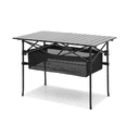 thumbnail image 1 of Magshion 37" Folding Camping Table Outdoor Portable Table with Storage Space, Aluminum Roll Up Tabletop & Carrying Bag for Outdoor Picnic Beach BBQ Backyards, Black, 1 of 10
