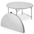 thumbnail image 1 of Magshion 4.5FT Round Folding Table, Heavy Duty Plastic Portable Round Table, Indoor Outdoor Foldable Dining Table with Handle, Grey, 1 of 11