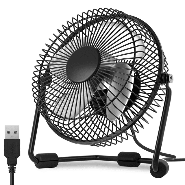 Magshion 4 Inch Metal USB Desk Fan, Mini Desktop Cooling Fan with 360