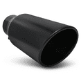thumbnail image 1 of Magshion 4" Inlet 6" Outlet Stainless Steel Exhaust Muffler Tip Straight-Through Round Angle Cut Black 15" Roll Tip, 1 of 10
