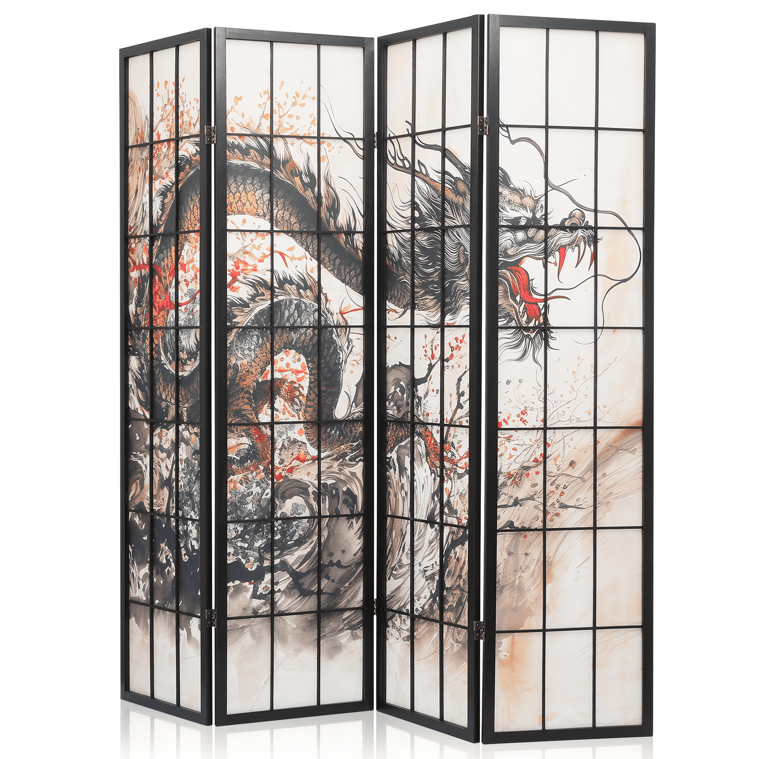 Magshion 4 Panel Room Divider, Folding Privacy Screen Partition Wall