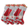 thumbnail image 1 of Magshion 4 pack 3D Christmas Stockings with Whimsical 3D Santa Characters, Classic Red and Grey Fireplace Hanging for Family Holiday Xmas Party Decorations, 1 of 9