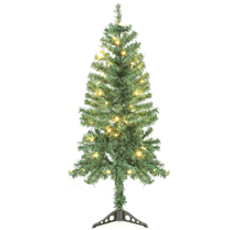 Magshion 4FT Artificial Christmas Tree with Pre-Lit 80 Warm White LED Light and 200 PVC Branches for Home, Office Xmas Party, Green