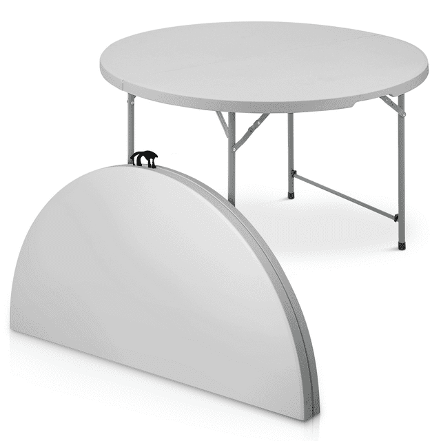 Magshion 4FT Weatherproof Patio Round Folding Table, Heavy Duty