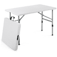 thumbnail image 1 of Magshion 4Ft Foldable Card Table, Indoor Outdoor Heavy Duty Portable w/ Handle, for Picnic, Camping, White, 1 of 11