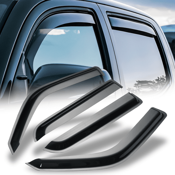 Magshion 4Pcs Set Window Visor Deflector Sun Rain Guard Smoke Tinted Outside Mount for 2001 200 2003 Ford F-150 Crew Cab