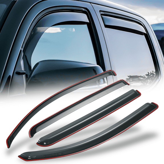 Magshion 4Pcs Set Window Visor Deflector Sun Rain Guard Smoke Tinted Outside Mount for 2016-2023 Toyota Tacoma Double Cab