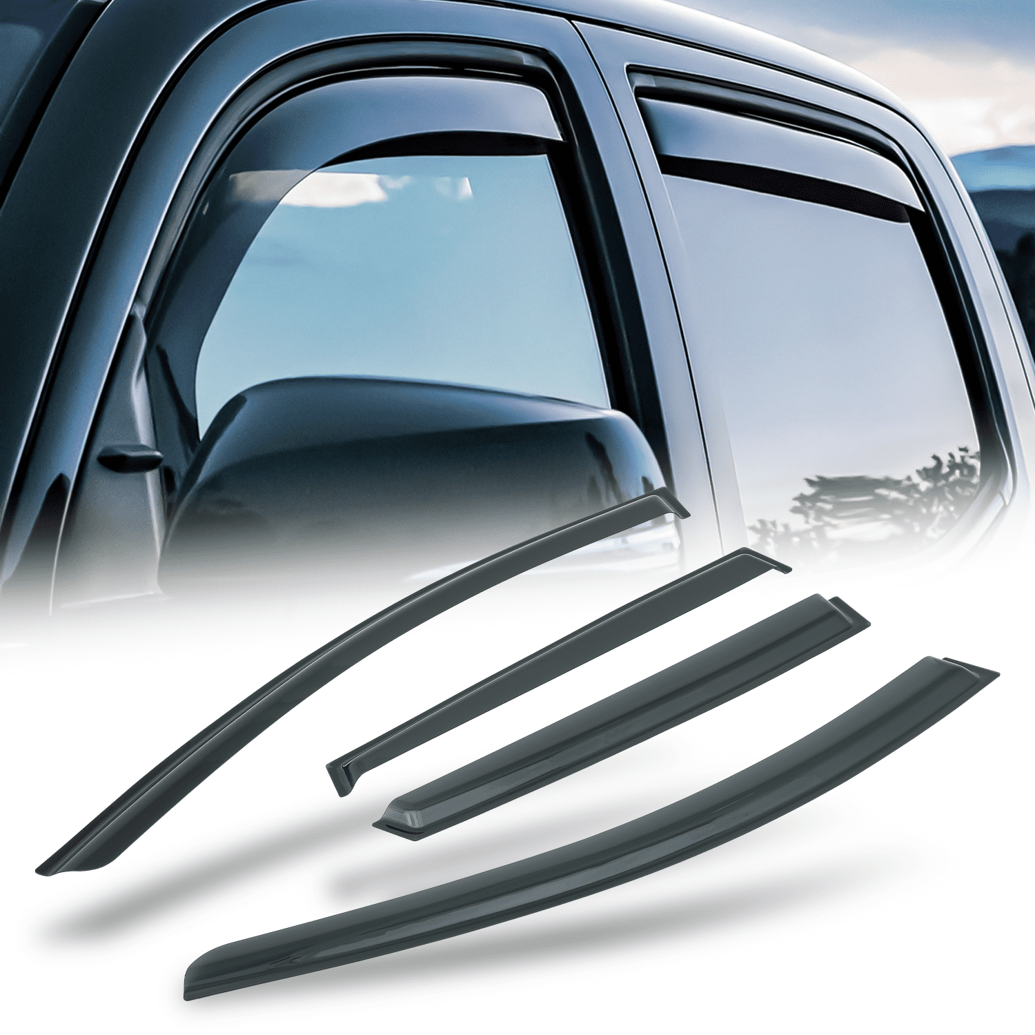 Avs Window Rain Guards AVS In-Channel Rain Guards For 1999-2007 Silverado/ Sierra - Smoke (Standard Cab) In Channel Window Rain Guards - Foto 4