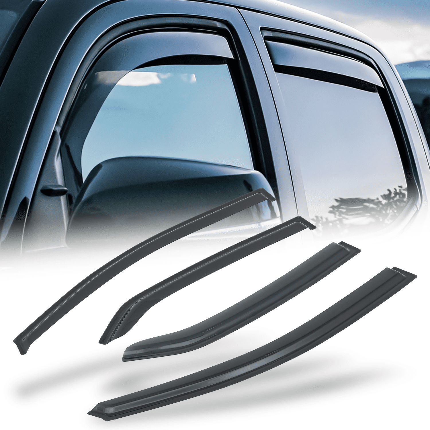 Magshion 4Pcs Tape-On Window Visor Shade Vent Wind Rain Deflector for 2007 2008 2009 2010 2011 Toyota Yaris 4-DR