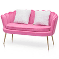 "Magshion Modern Velvet Tufted Love Seat, Living Room Furniture, Pink