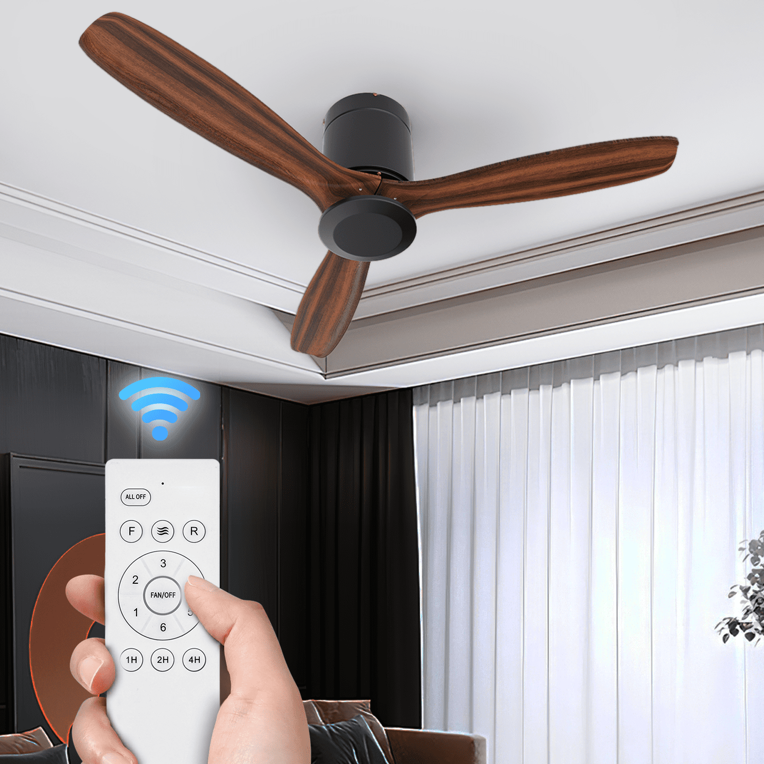 Magshion 52 Wooden Ceiling Fan With