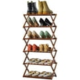 thumbnail image 2 of Magshion 5-Tier Bamboo Shoe Rack - Foldable Adjustable Storage Shelf For Entryway & Closet 2 of 6