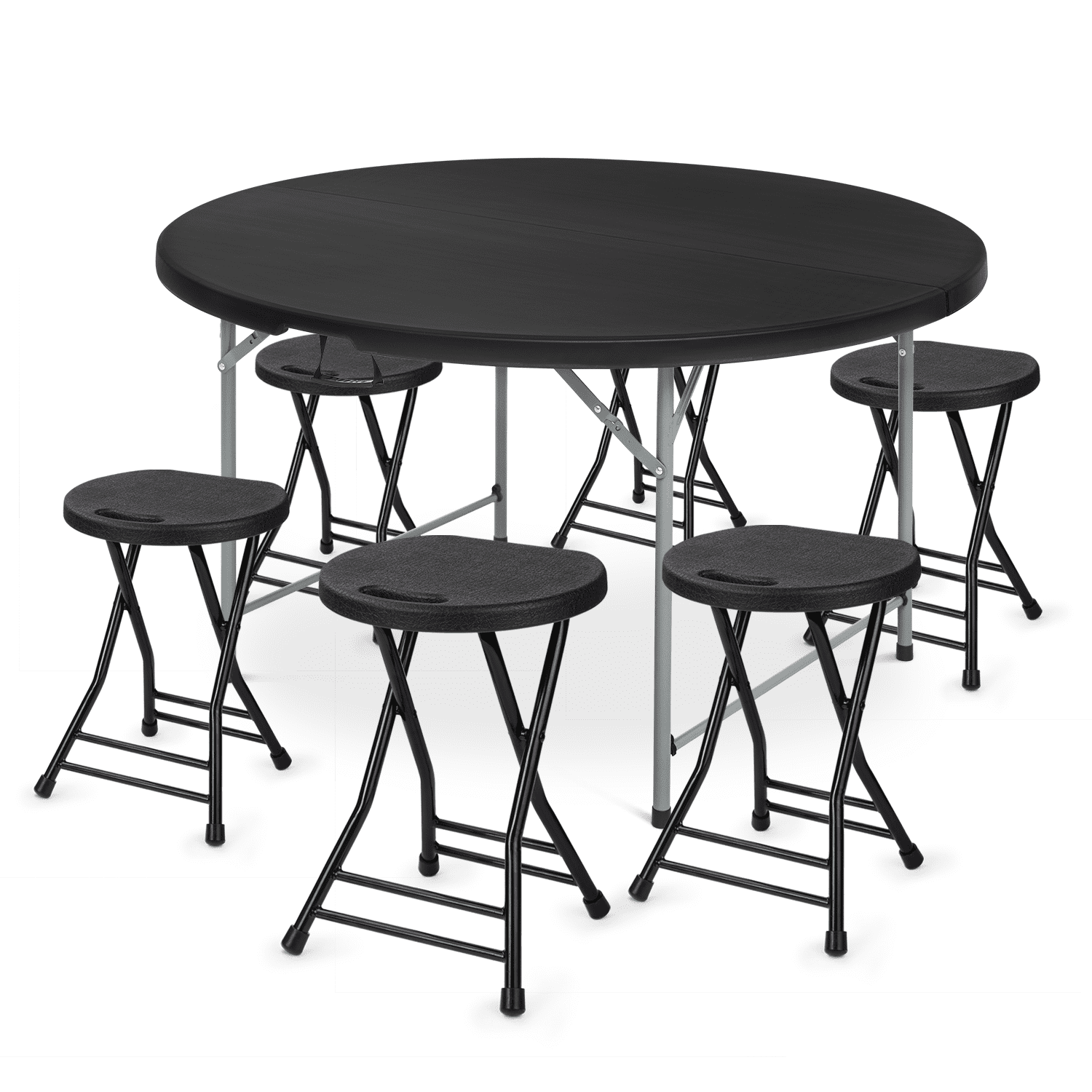 Magshion 7 Pieces 4.5 FT Folding Round Table and Chair Set, Banquet