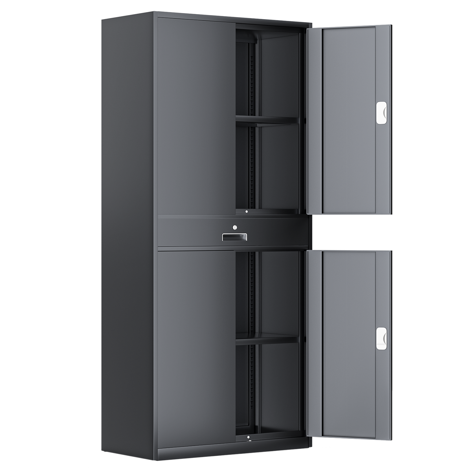 Magshion 71" Metal Garage Storage Cabinet with Locking Doors & Drawer ...