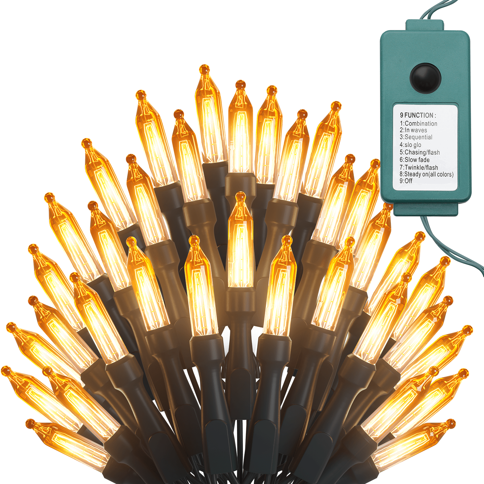 Magshion 75ft Christmas Tree String Lights, Reusable 8 Modes LED Orange