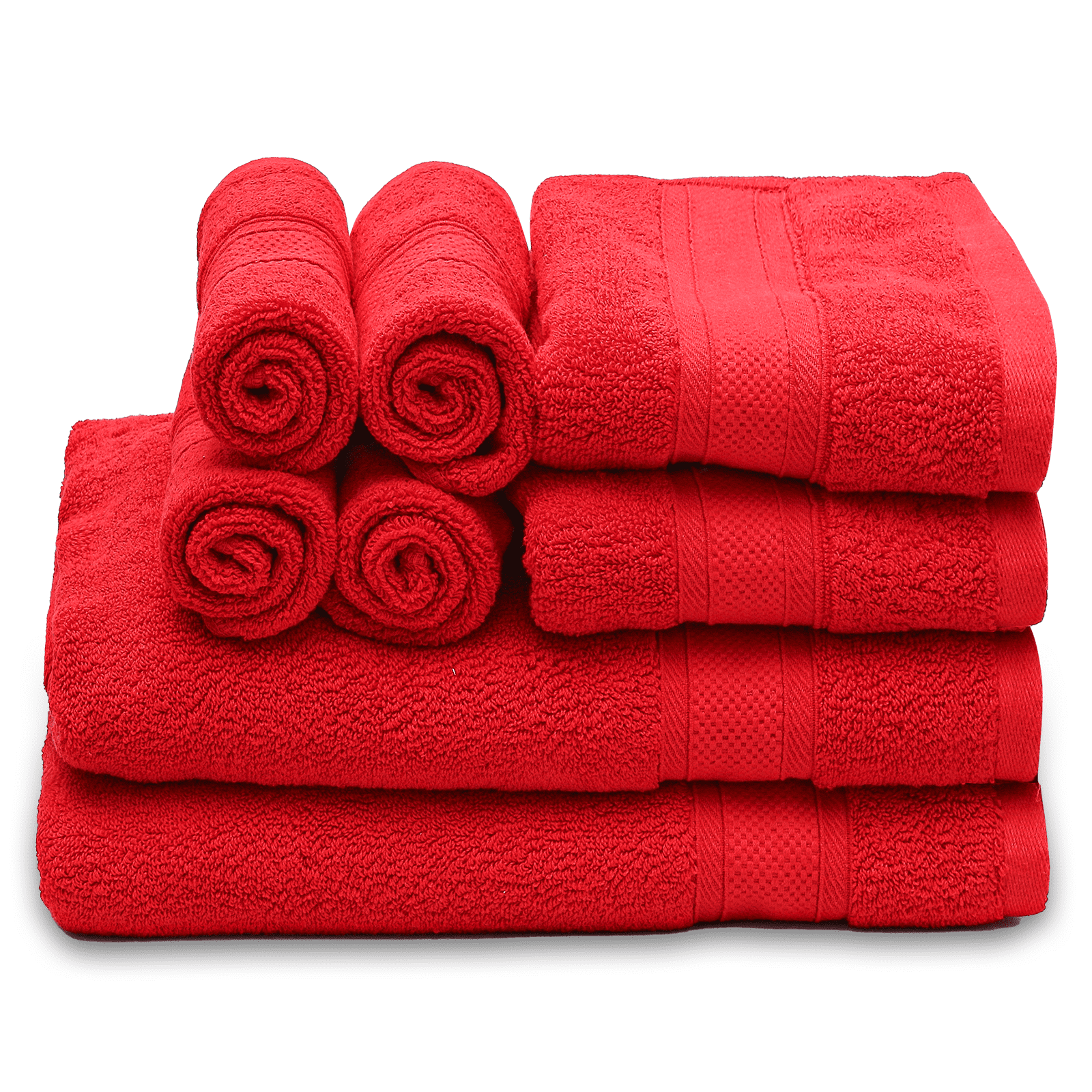 Magshion 8-Piece Bath Towel Set, 100% Cotton Bathroom Towels, 2