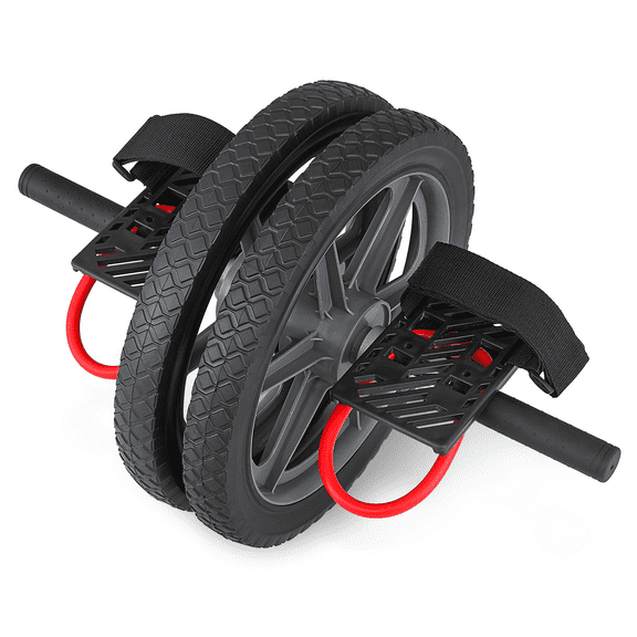 Magshion Ab Roller Wheel with Foot Pedals & Straps, Abdominal Trainer with Handles, Core Exercise Equipment for Home Gym Workout, Black