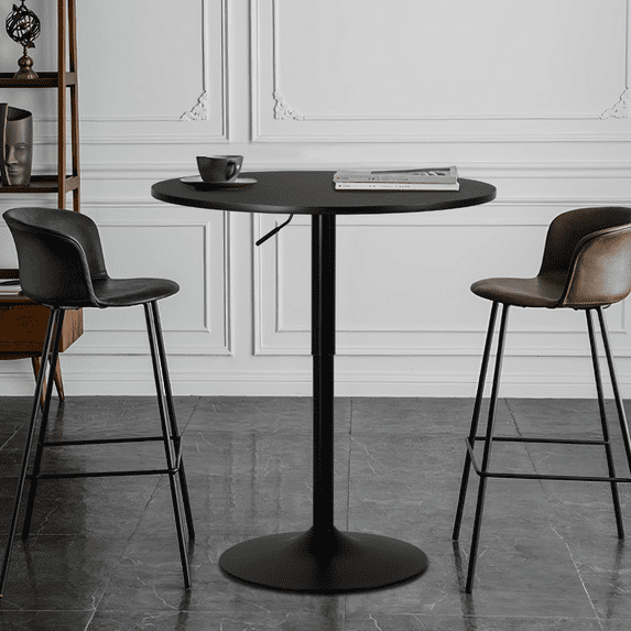Magshion Adjustable Round Pub Table, Black