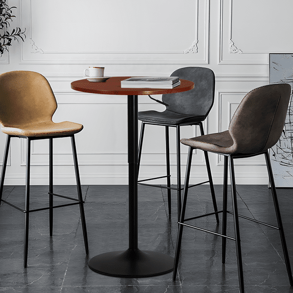 Magshion Adjustable Round Pub Table, Red