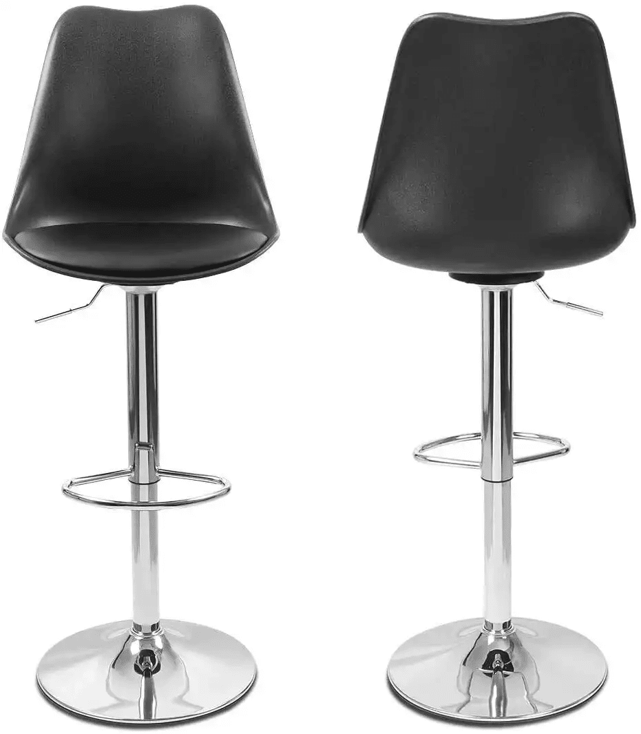 Magshion Adjustable Swivel Bar Stools Set of 2 with Plastic High Back