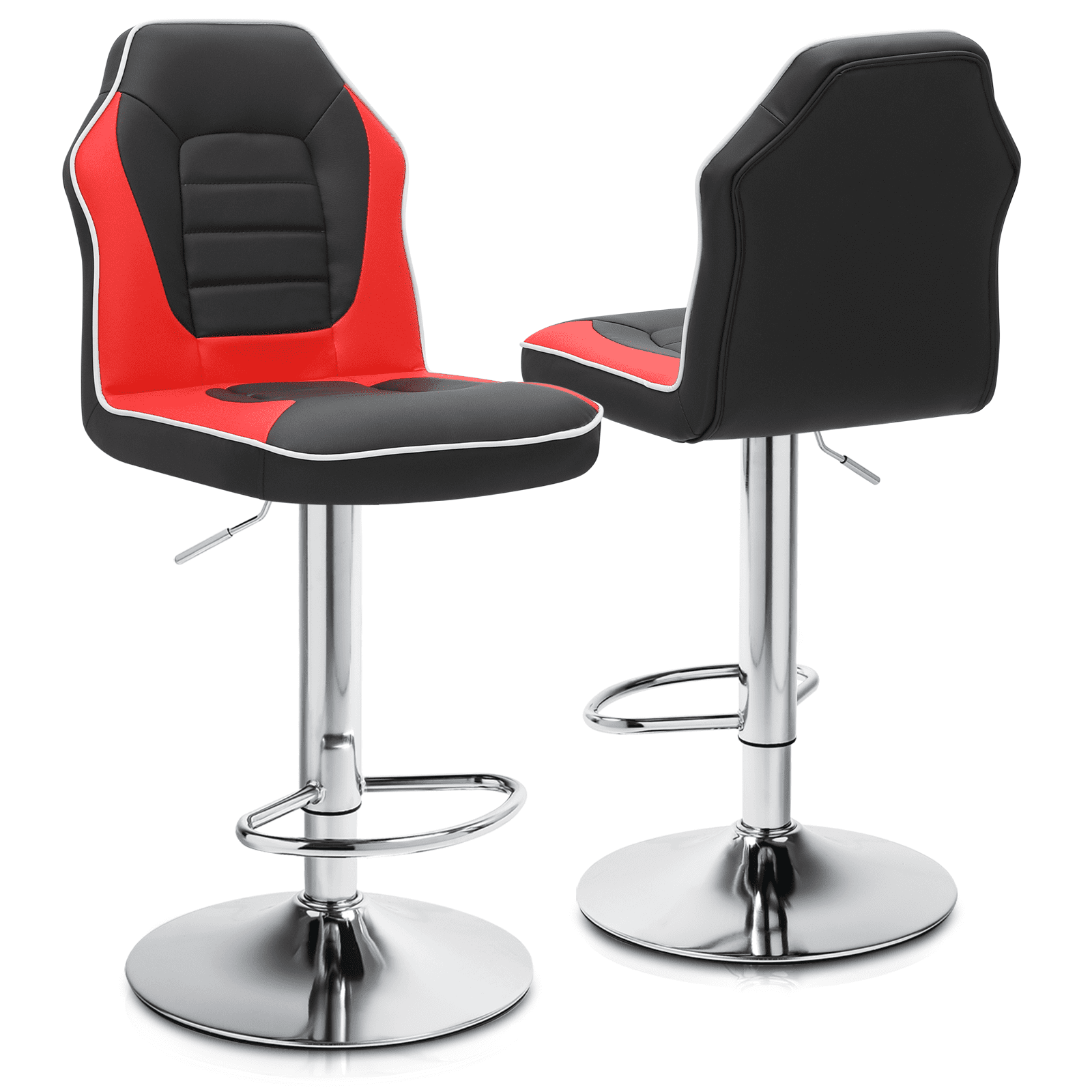 Magshion Adjustable Swivel Bar Stools Set of 2 with Racing Back